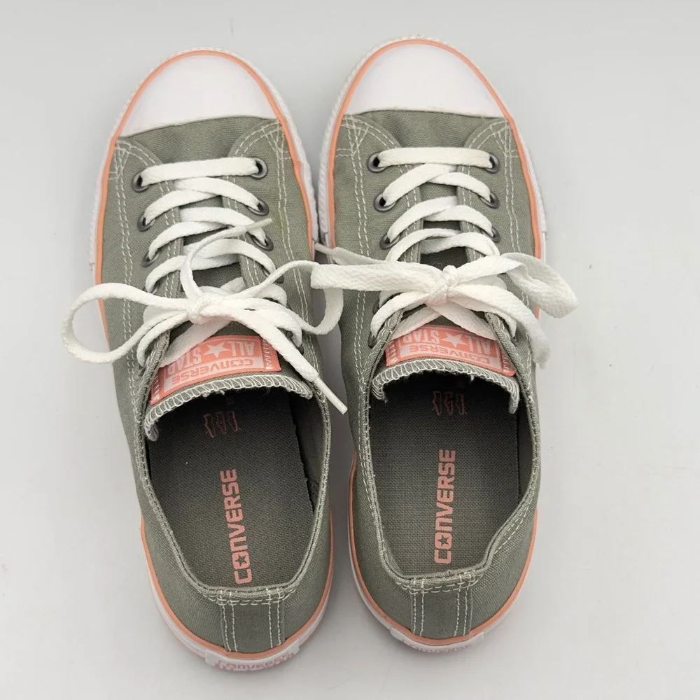 Converse Chuck Taylor All Star Low Top Green Peach Junior 5 660103F Sneakers‎